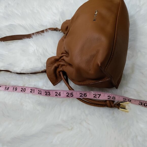 Ted Baker MYLOO Boho Brown Leather Drawstring Crossbody Mini Bag - Picture 15 of 16